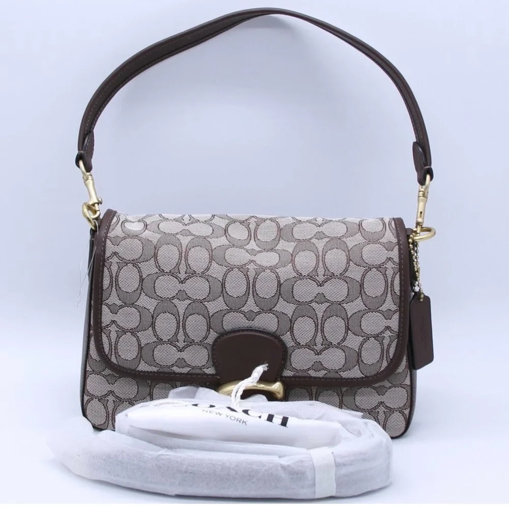 Coach Soft Tabby Signature Shoulder Crossbody Bag in Maple - Picture 16 of 16
